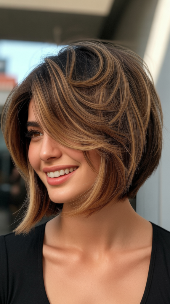  Choppy Bob with Dimensional Color