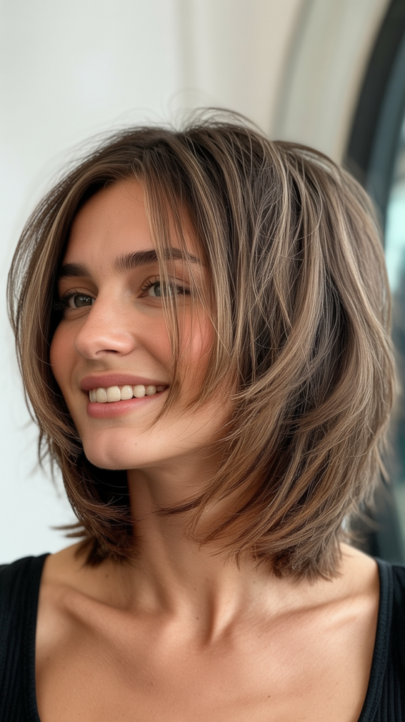 Layered Choppy Bob for Maximum Volume