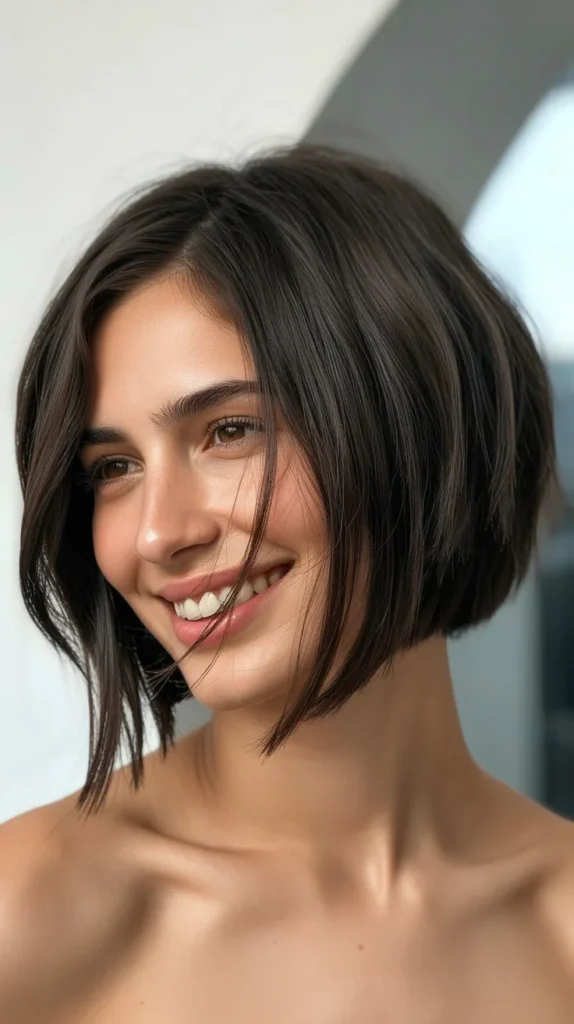 Asymmetrical Choppy Bob with Deep Side Part