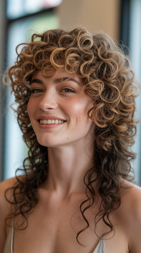Curly Mullet With Volume