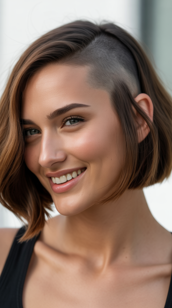 Asymmetrical Bob with Shaved Side