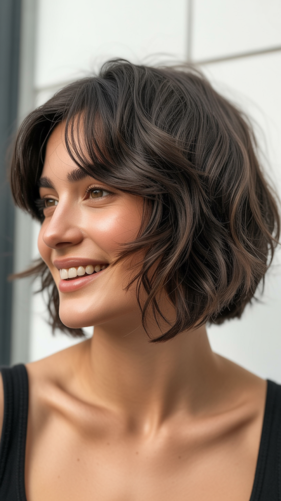 Choppy Bob with Beach Waves