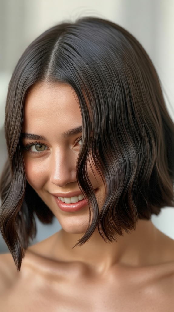 Sleek Bob with Middle Part