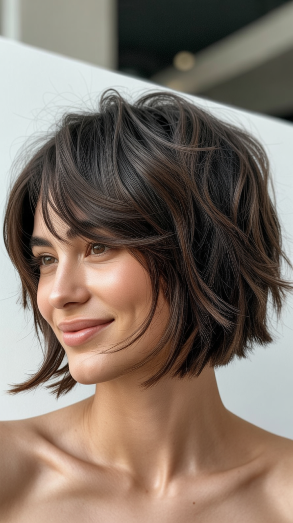 Choppy Bob with Curtain Bangs