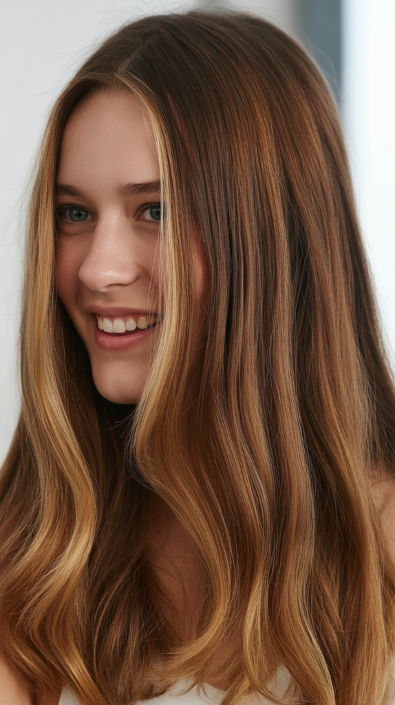 Straight Hair with Subtle Balayage Highlights