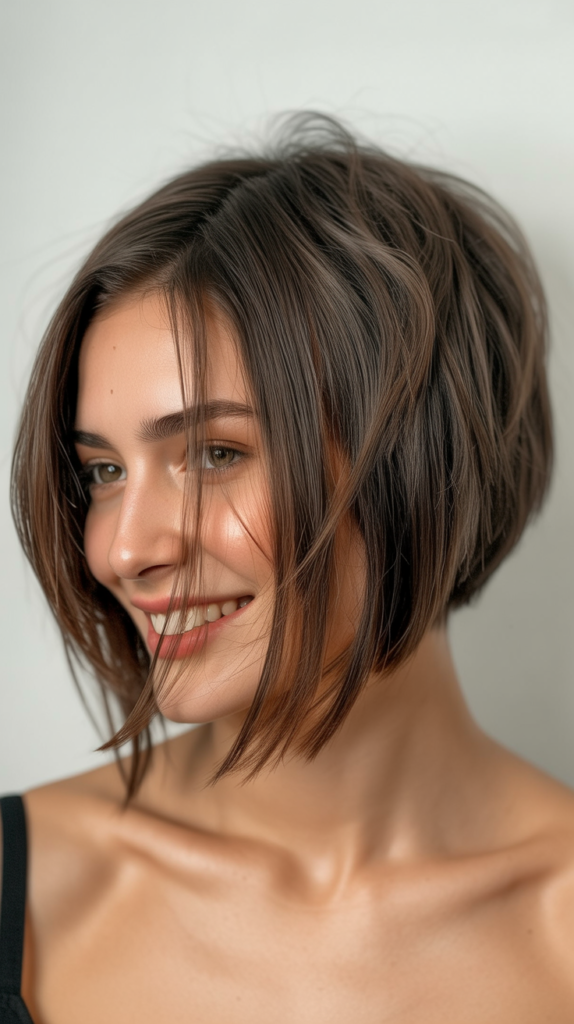Asymmetrical Choppy Bob for Edge