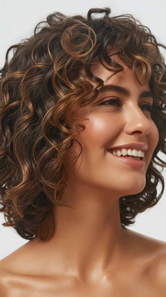  Asymmetrical Curly Bob