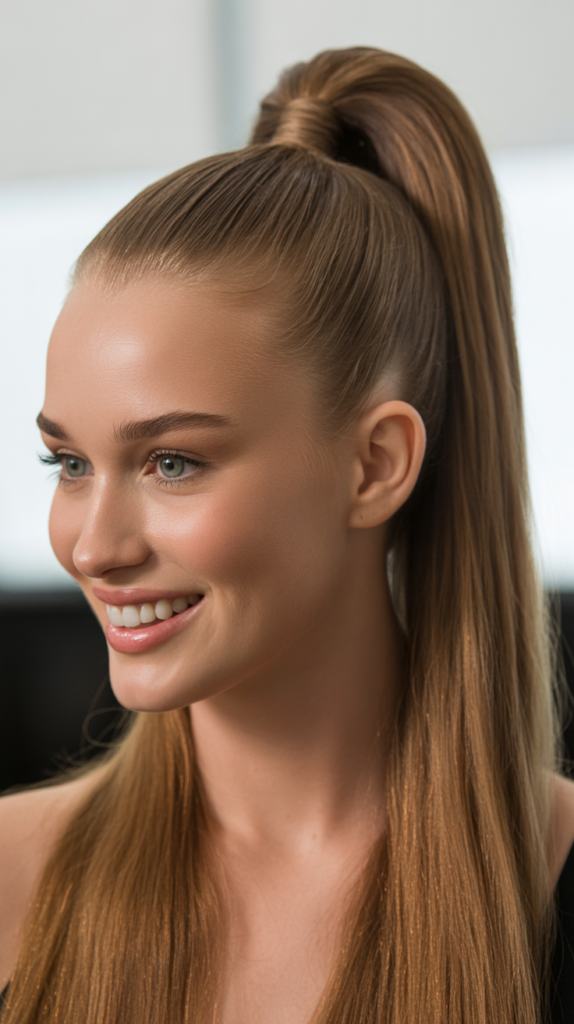 Slicked-Back High Ponytail
