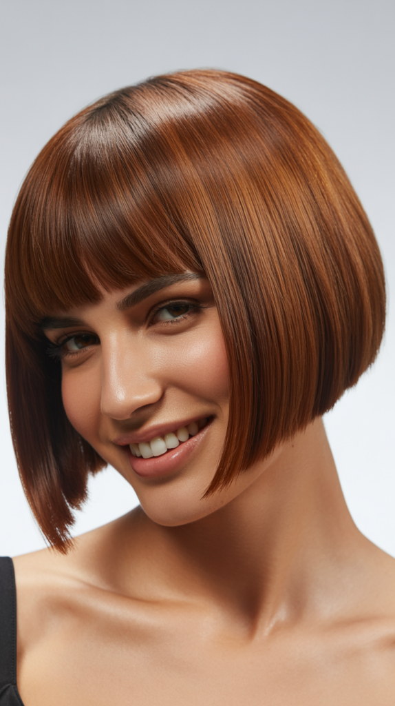 Inverted Bob with Straight-Across Bangs