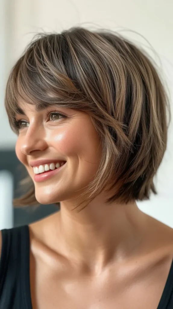 Choppy Bob with Textured Bangs