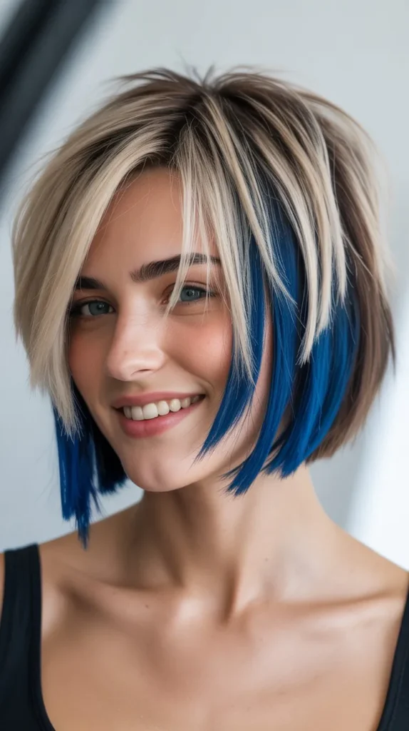 Choppy Bob with Bold Color Blocking