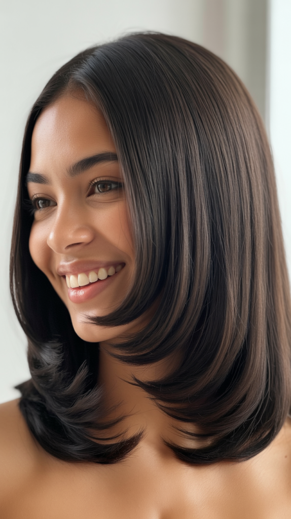 Straight Hair with Tucked Ends