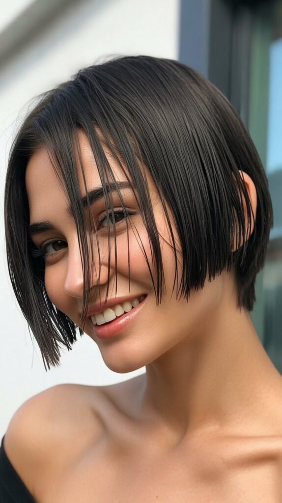 Sleek Short Choppy Haircuts Straight Hair