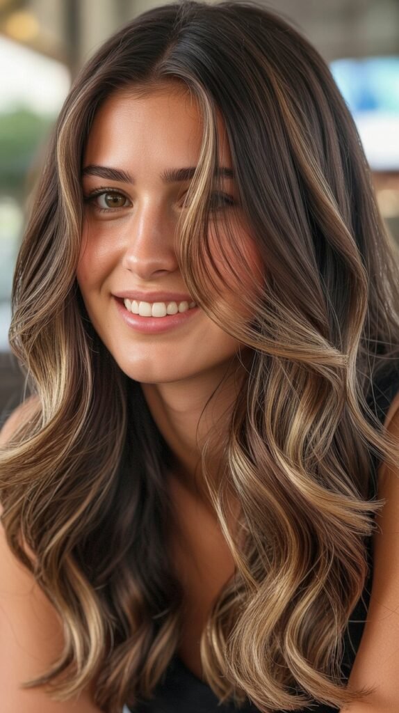 Ombré Lowlights from Root to Mid-Shaft