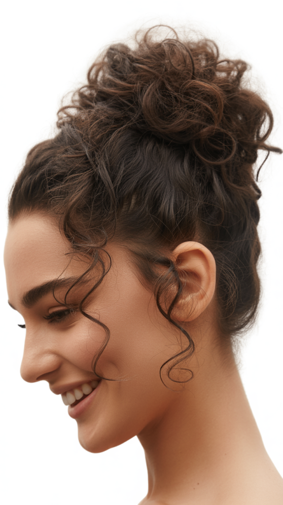 Low Messy Curly Bun
