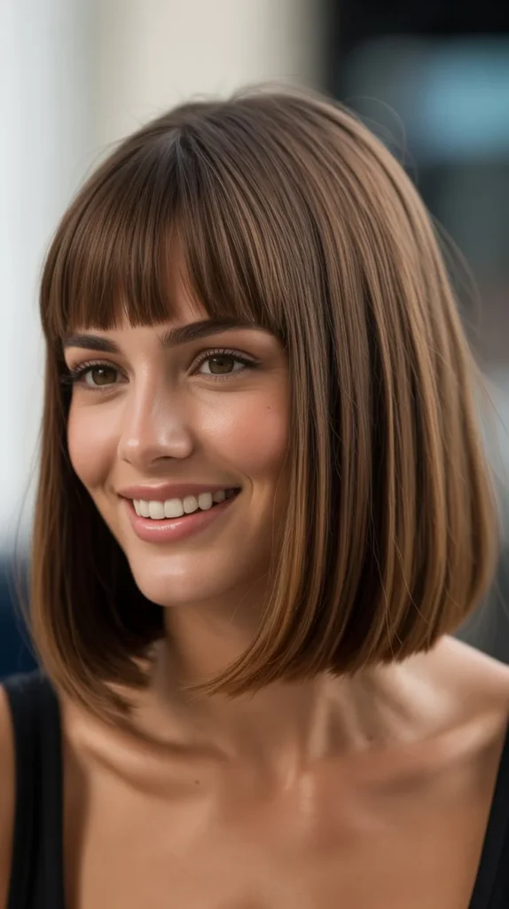 Long Bob with Blunt Bangs