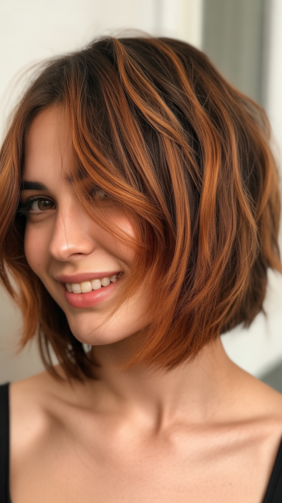 Choppy Bob with Copper Tones