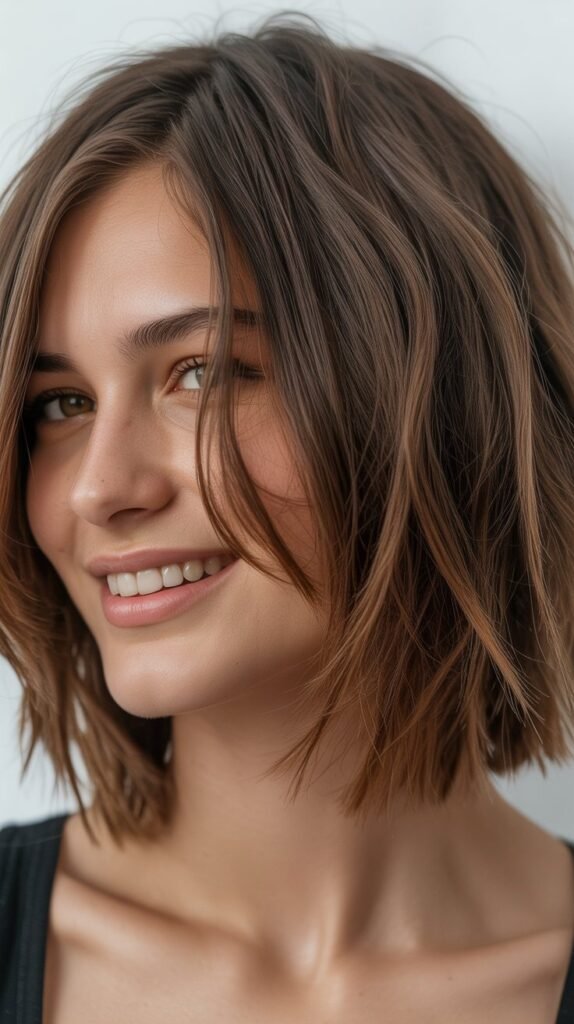 Modern Shoulder-Length Choppy Bob Haircuts