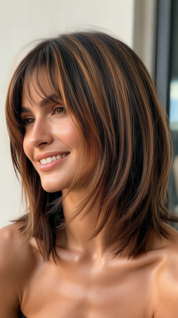 Messy Textured Bob with Curtain Bangs