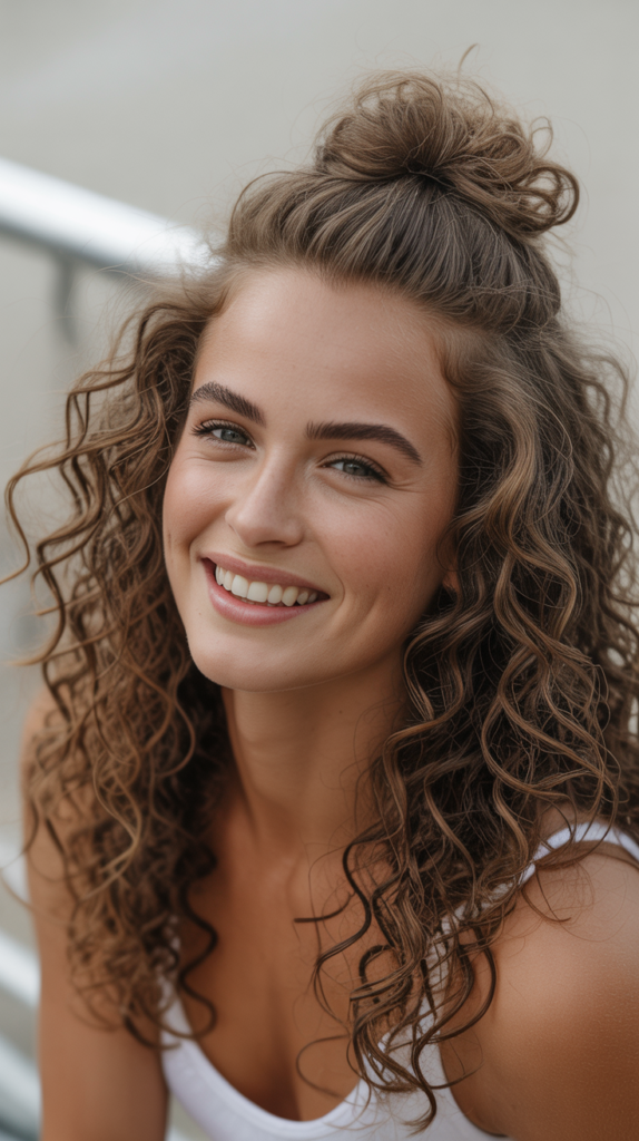 Natural Volume Crown Half Up