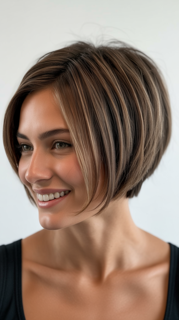 Stacked Bob with Crown Teasing Techniques