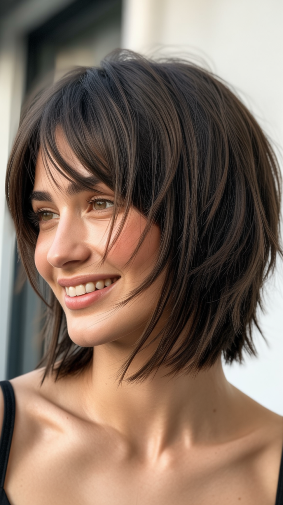 Choppy Bob with Textured Fringe