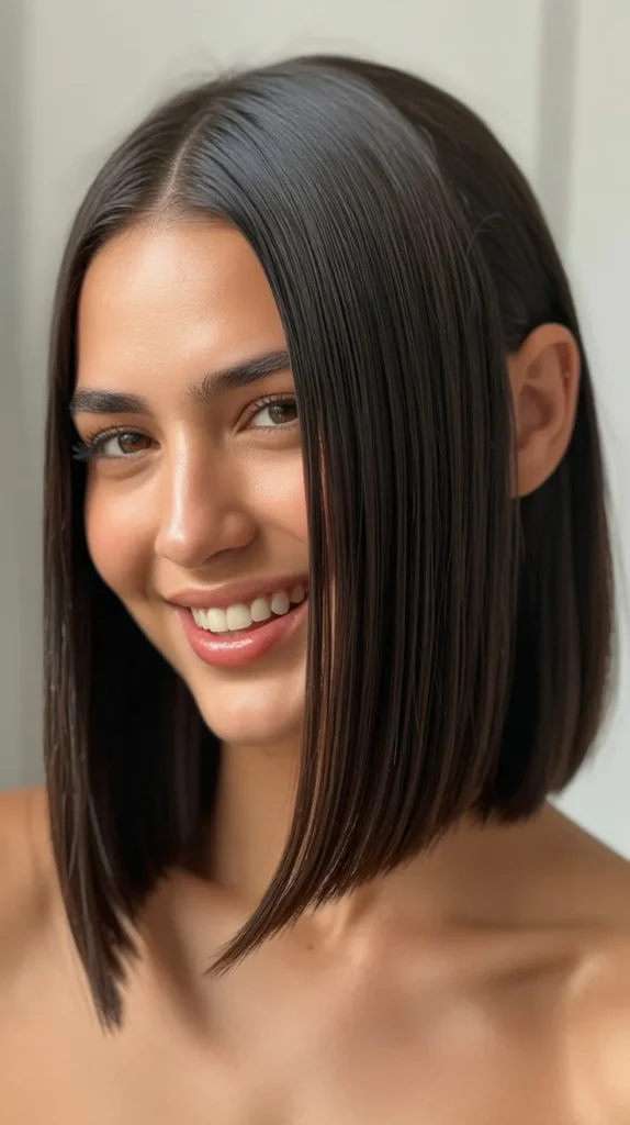 Deep Side-Parted Long Bob