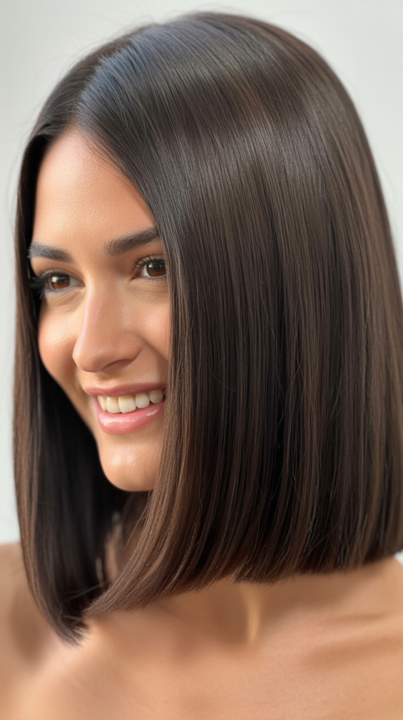 Pin-Straight Shoulder-Length