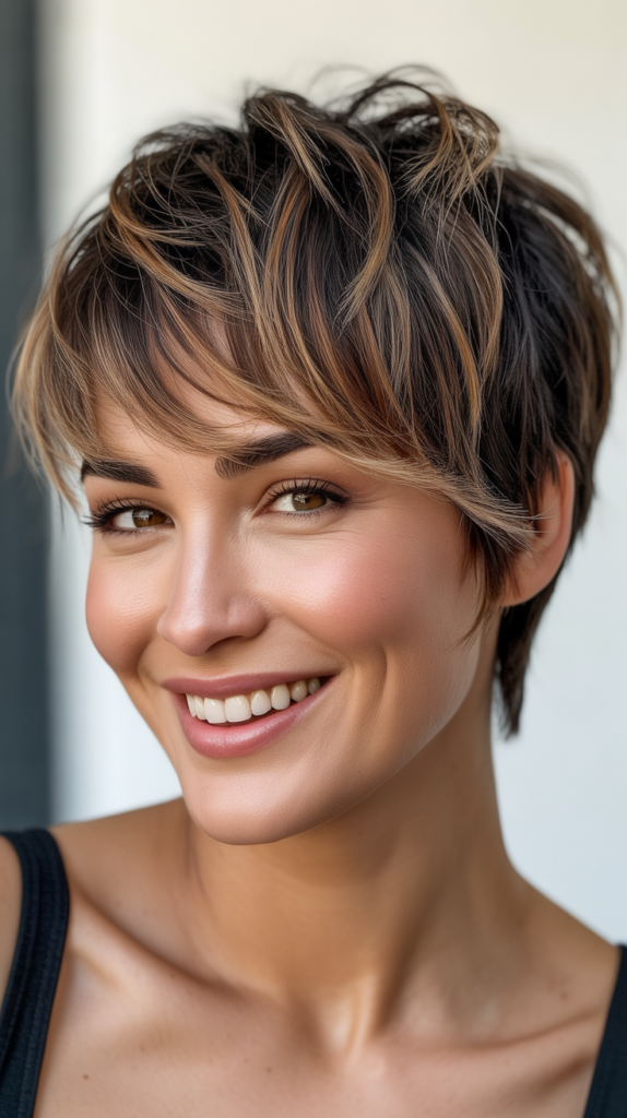 Messy Pixie with Pompadour Volume