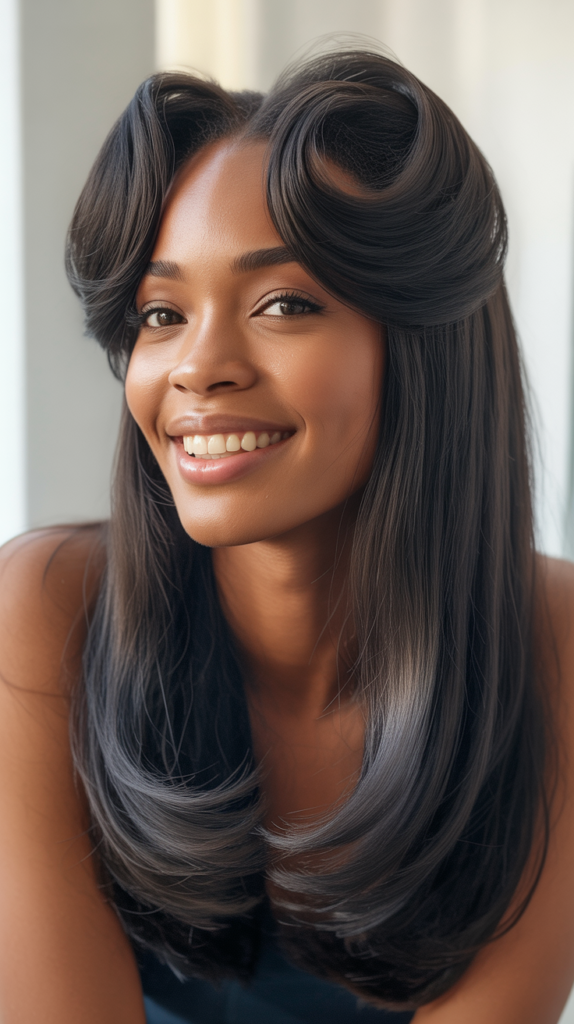 Straight Hair with Volume at Crown