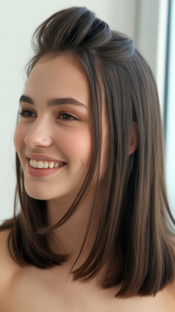 Classic Straight Down with Volume at Crown