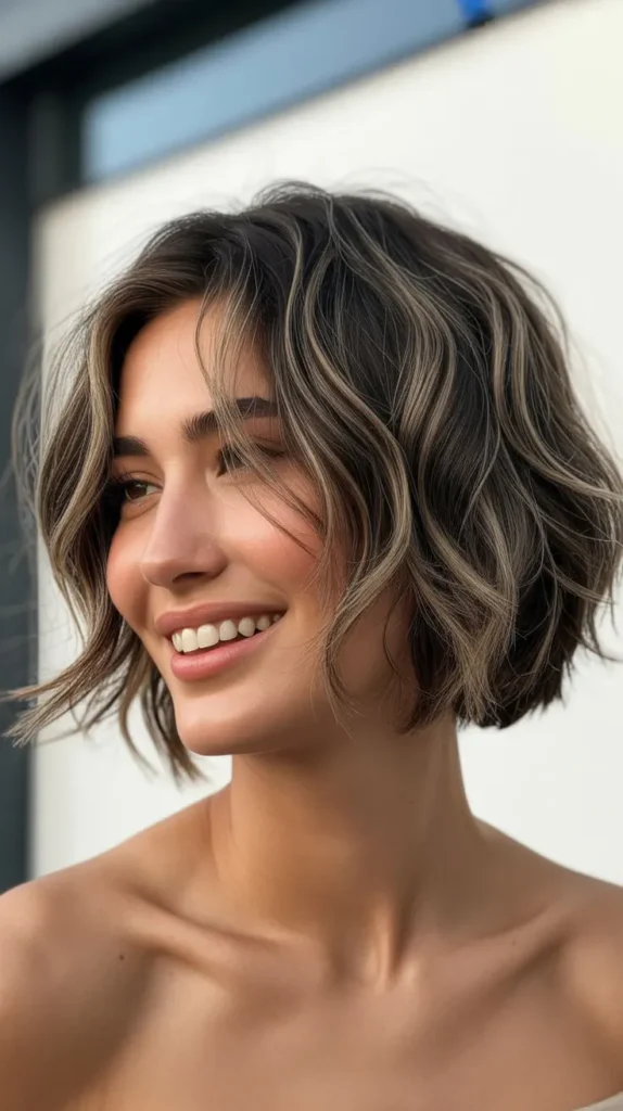 Wavy Choppy Bob with Sea Salt Texture