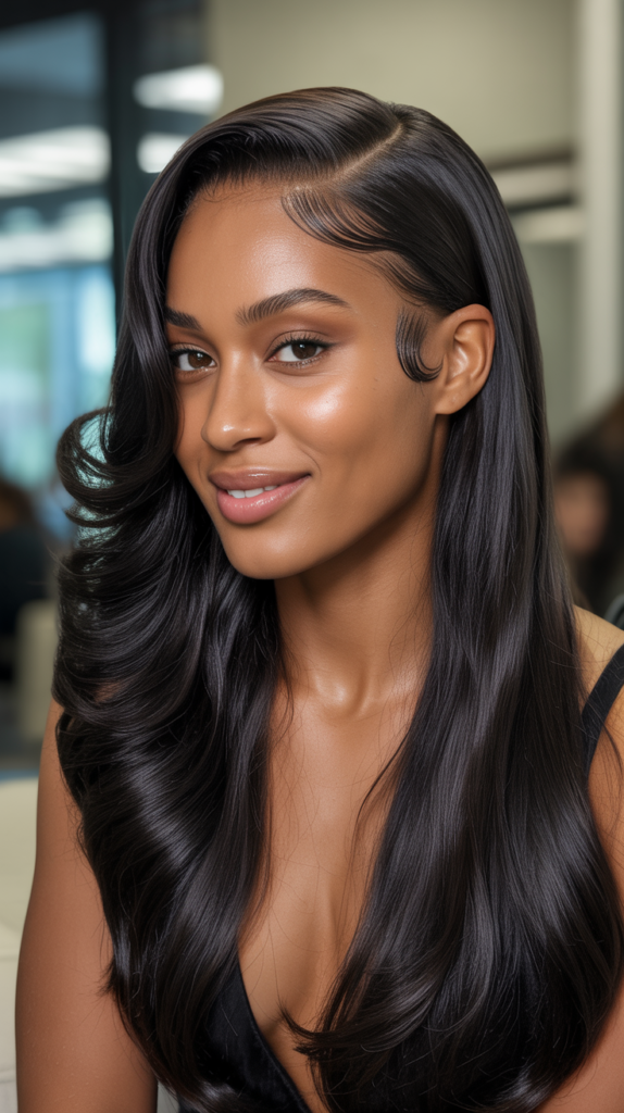 Straight Hair with Deep Wave Closure