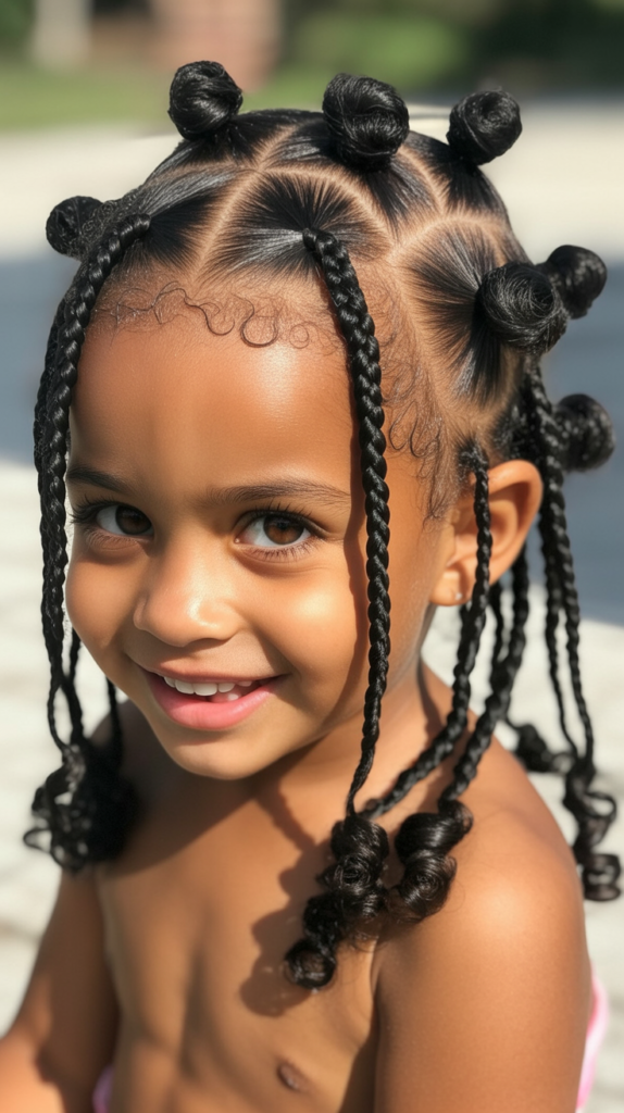 Cornrows with Bantu Knots
