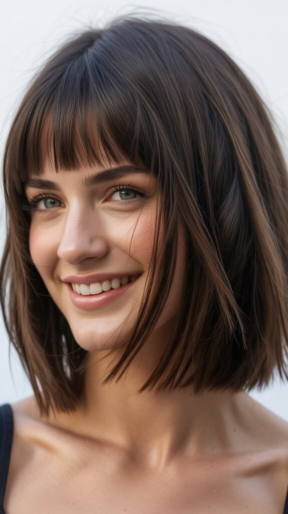 Choppy Bob with Blunt Bangs