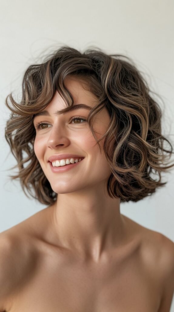 Choppy Bob with Soft Curls