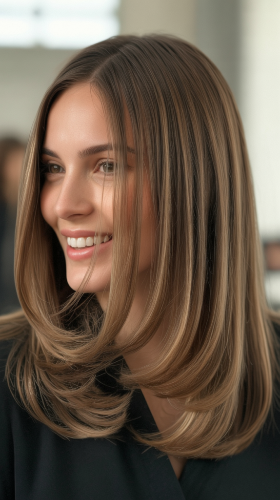 Straight Hair with Face-Framing Layers