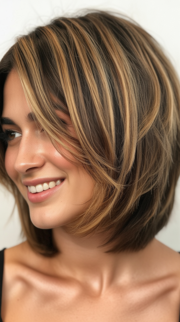  Inverted Bob with Balayage and Stacked Dimension