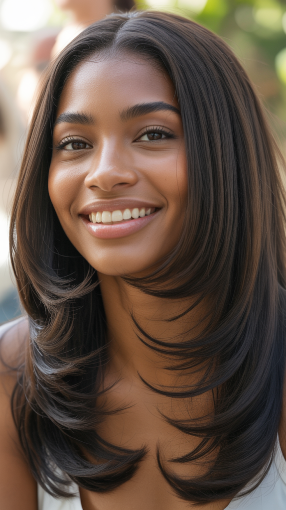 Straight Hair with Face-Framing Layers