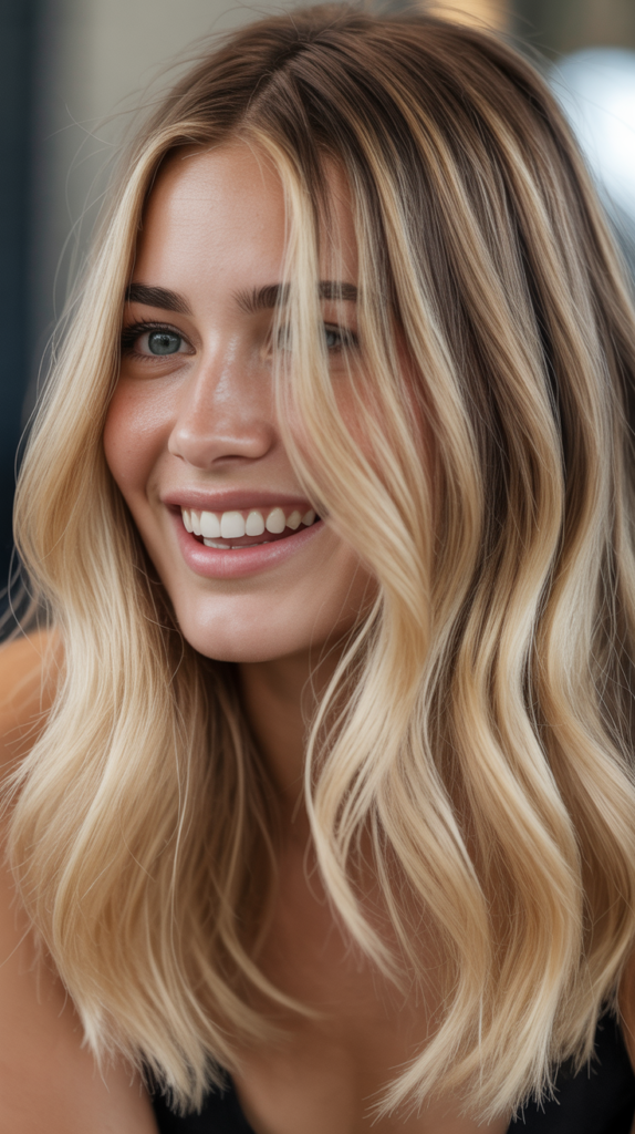 Root Shadow with Blonde Highlights