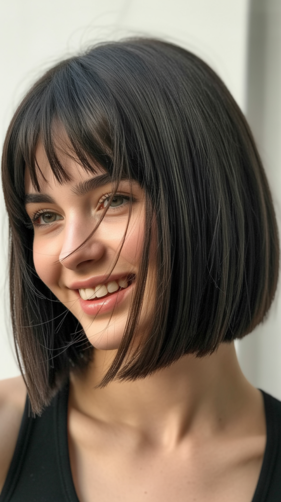 Textured Bob with Wispy Bangs