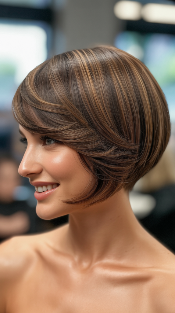 Rounded Inverted Bob with Curved Stacked Layers