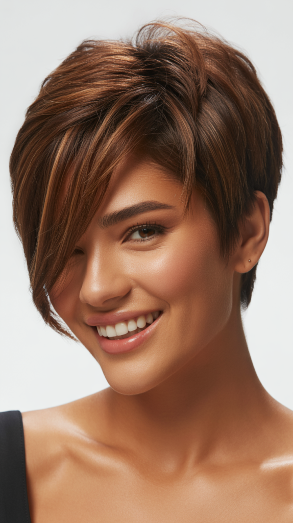 Choppy Pixie with Side-Swept Styling