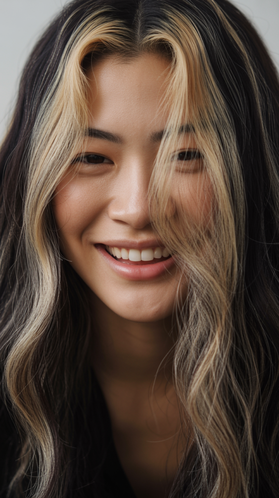 26 Beautiful Blonde Hair Highlights on Black Hair Beautiful Blonde Hair Highlights on Black Hair