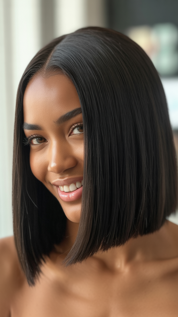 Blunt Cut Straight Hair