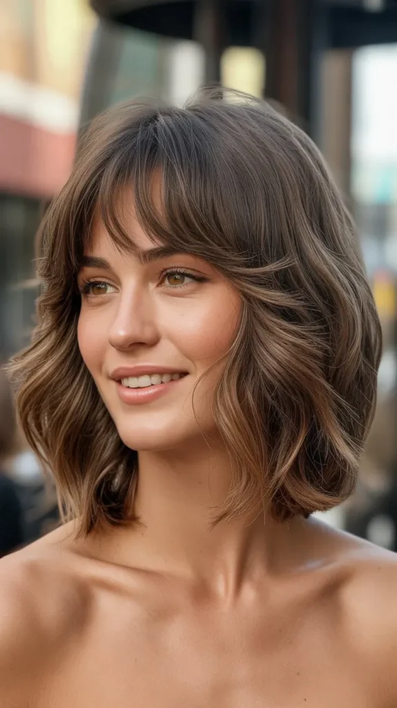 Bohemian Lob with Shaggy Bangs