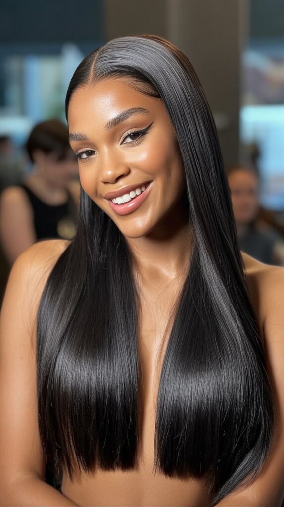 Straight Hair V-Cut Shape