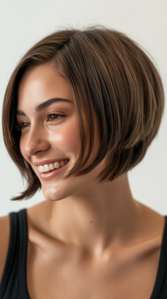 Stacked Bob with Transition from Long Hair