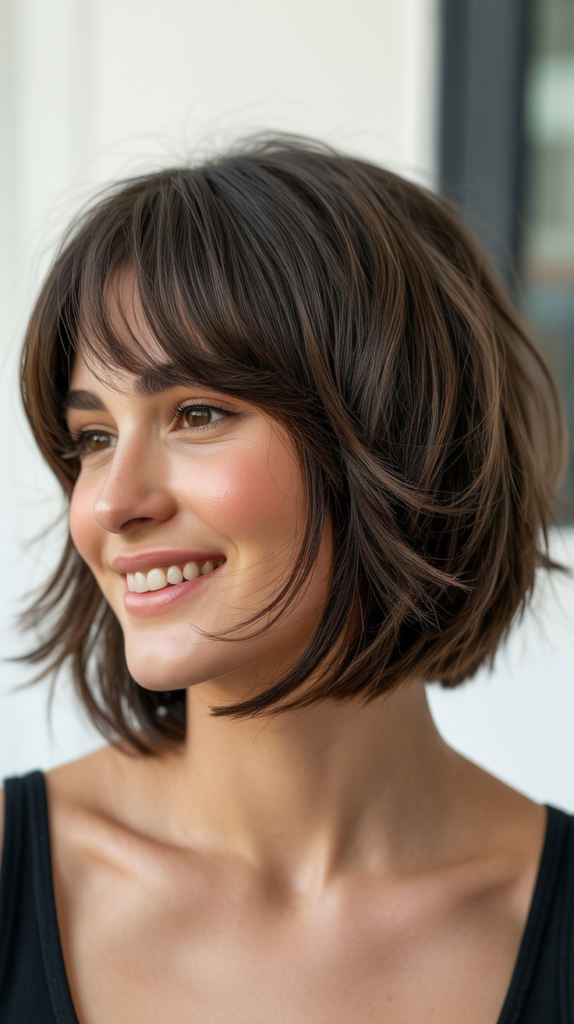  Choppy Bob with Curtain Bangs