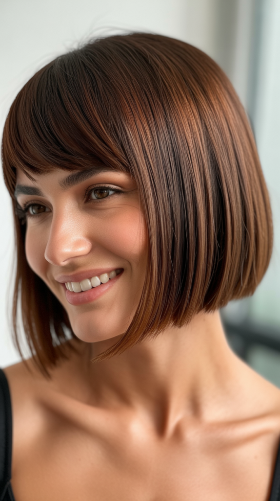 Jaw-Length Bob with Side Bangs